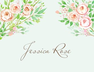 Beautiful Bridal Banner Folded Note