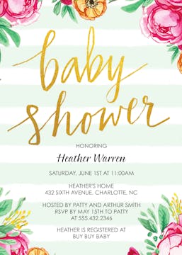 Baby Shower Stripes Invitation