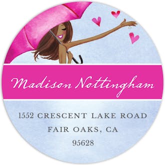 Bridal Love Reigns (Multicultural) Round Address Label