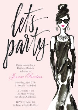 Glamorous Party Girl Invitation