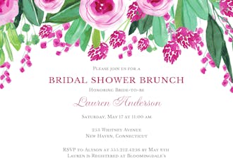 Plum Bridal Blossoms Invitation