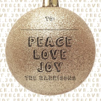 Peace, Love, Joy Ornament Gift Sticker