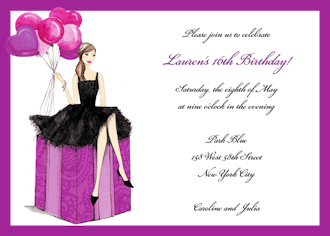Fashionable Party Girl Invitation