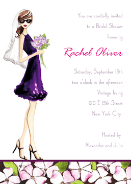 Floral Bride (Brunette) Invitation