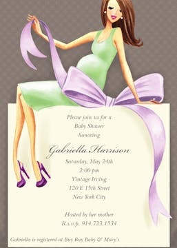Expecting A Big Gift (Green/Brunette) Invitation
