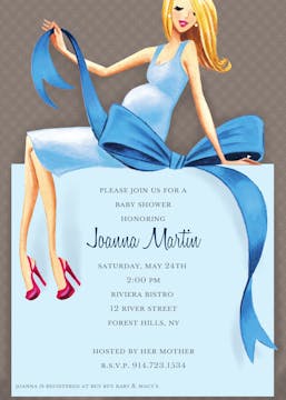 Expecting A Big Gift (Blue/Blonde) Invitation