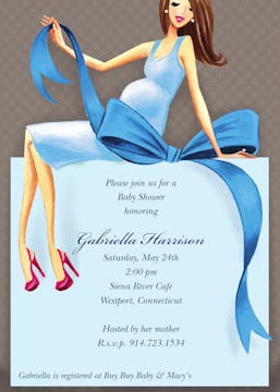 Expecting A Big Gift (Blue/Brunette) Invitation