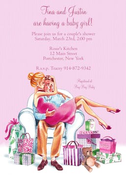 Kisses For Baby (Pink/Blonde) Invitation