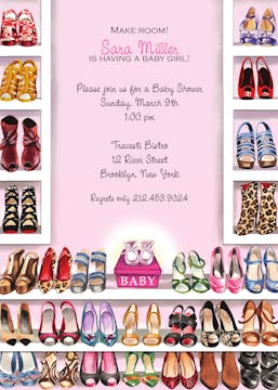 Stylish Shoe Closet (Pink) Invitation