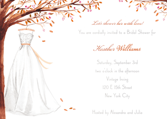 Wonderful Wedding Dress Fall Invitation
