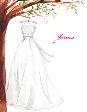 Wonderful Wedding Dress Folded Note