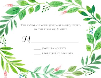 Foliage of Love Response Card