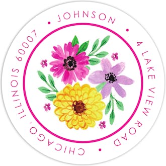 Floral Grad Return Address Sticker