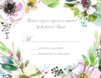 Rustic Floral Wreath Response Card