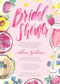 Watercolor Bridal Shower Brunch Invitation