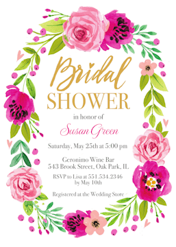 Watercolor Bridal Shower Blossom Invitation