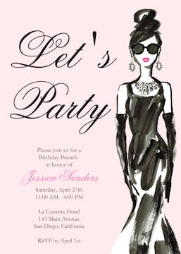 Glamorous Party Girl Invitation