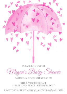 Heart Shower -Pink Invitation