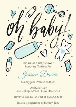 Baby Boy Icons Invitation