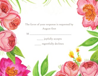 English Rose Garden Reply Card