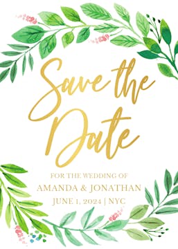 Foliage of Love Save the Date