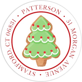 Cookie Party Round Address Label