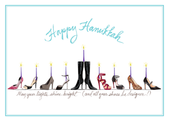 Hanukkah Heels Folded Greeting Card
