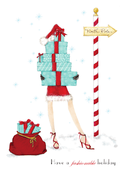 Fashionable Holiday Folded Holiday Greeting Card 