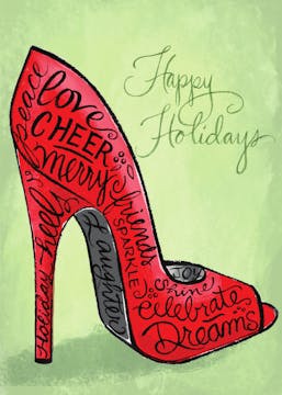 Holiday Heel Folded Holiday Greeting Card 