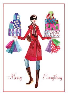 Fashion Girl Celebrate Everything Folded Holiday Greeting Card