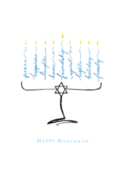 Hanukkah Candles Folded Greeting Card