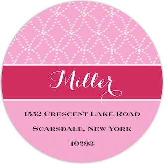 Lovely White Dress Pink Round Address Label