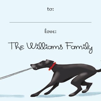 Holiday Wagon (Black Dog) Gift Sticker