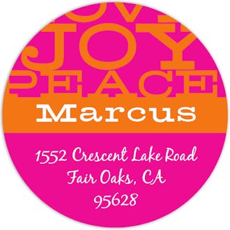Big Joy (Pink) Round Address Label