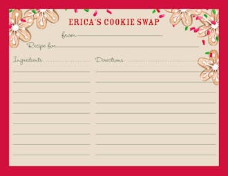 Cookie Swap! Recipe Card
