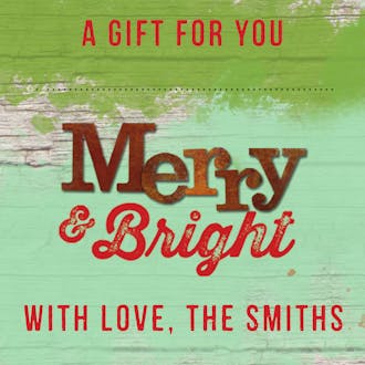Rustic Merry & Bright Gift Enclosure