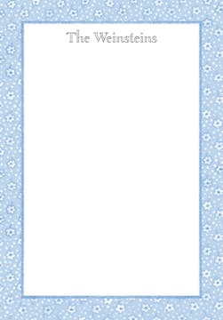Blue Scattered Flowers Padded Stationery