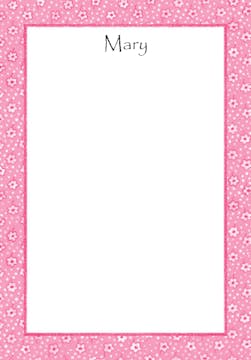 Pink Scattered Flowers Padded Stationery