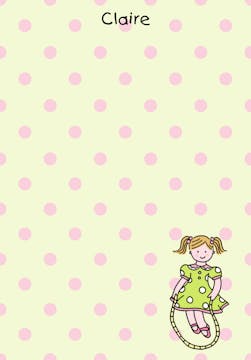 Jump Rope Girl Padded Stationery