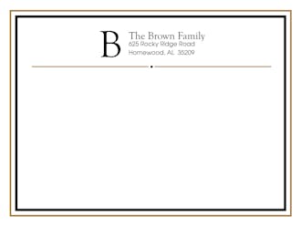 Brown Framed Border Mailing Label
