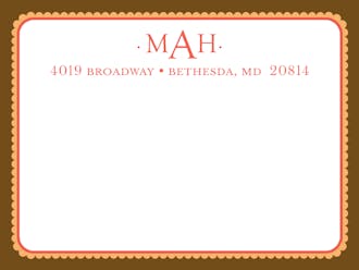 Brown/Orange Ruffled Border Mailing Label