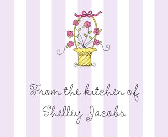 French Flower Basket Calling Card