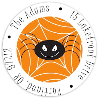 Spooky Spiders Round Address Sticky