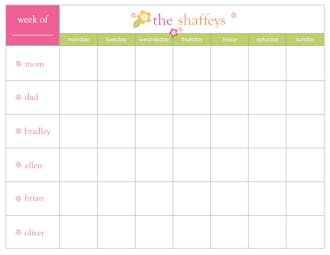 Pink Floral Weekly Scheduling Pad