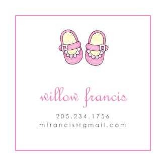 Baby Steps - Pink Folded Enclosure Card 