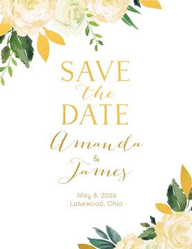 Dreamy Blooms Foil Pressed Save The Date Card