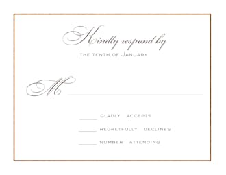 Bouquet Border Foil Pressed Reply Card