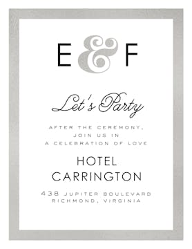 Bold And Bright Foil Pressed Reception Card