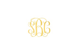 Metallic Monogram (Personalized Foil) Folded Note **Price shown does not include extra foil die and stamping fee