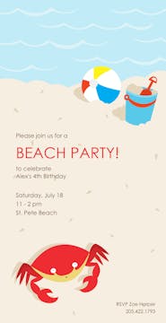 Beach Party Party Invitation